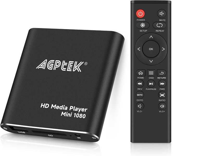 Медіа-плеєр для телевізора з USB / SD / MMC (AV вихід Black Mini 1080p