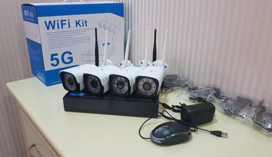 Готовый беспроводной вай-фай комплект камер для видеонаблюдения wi-fi