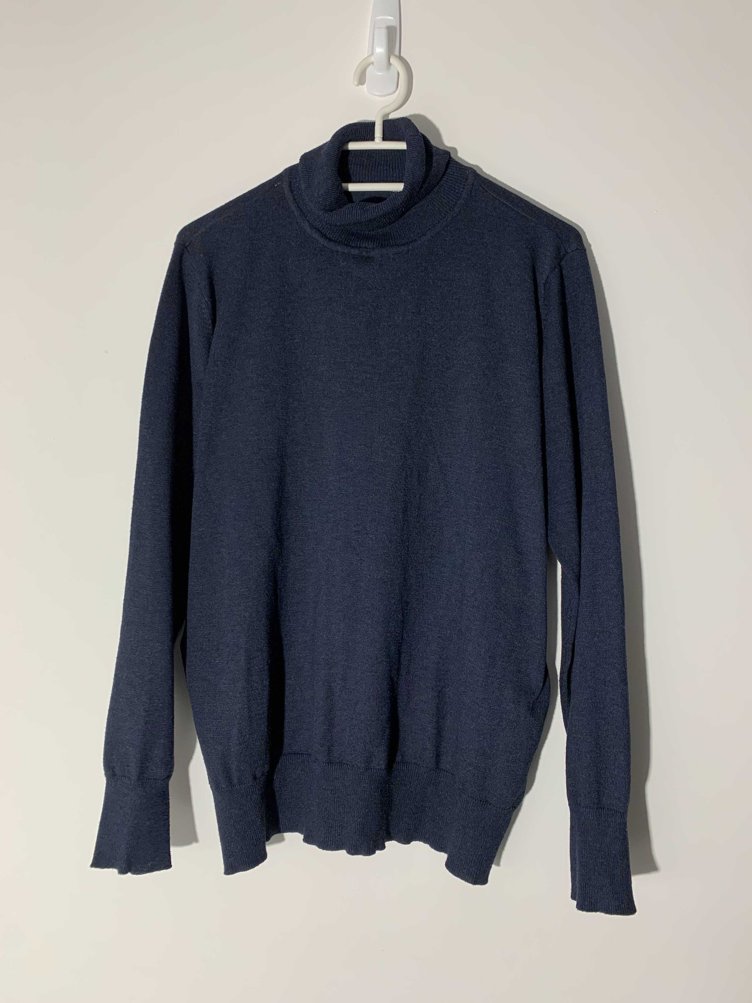 golf L M klasyczny granatowy sweter basic bluzka gładka casual