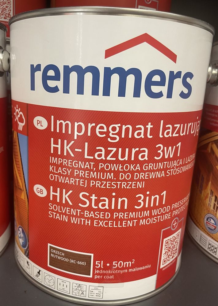 Impregnat do drewna 5 l.  Remmers HK-Lasur 3 w 1