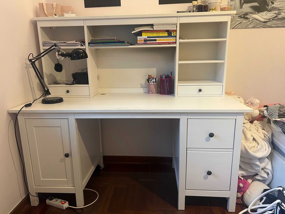 biurko Ikea z nadstawką, białe