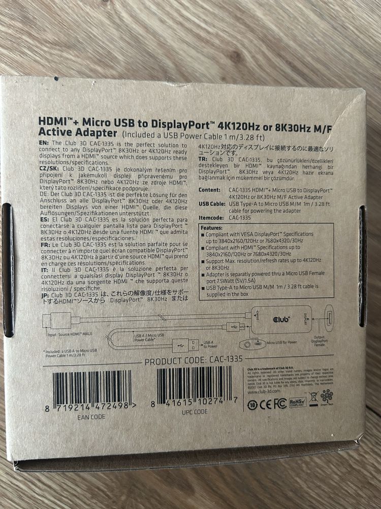 Club 3d adapter hdmi na displayport
