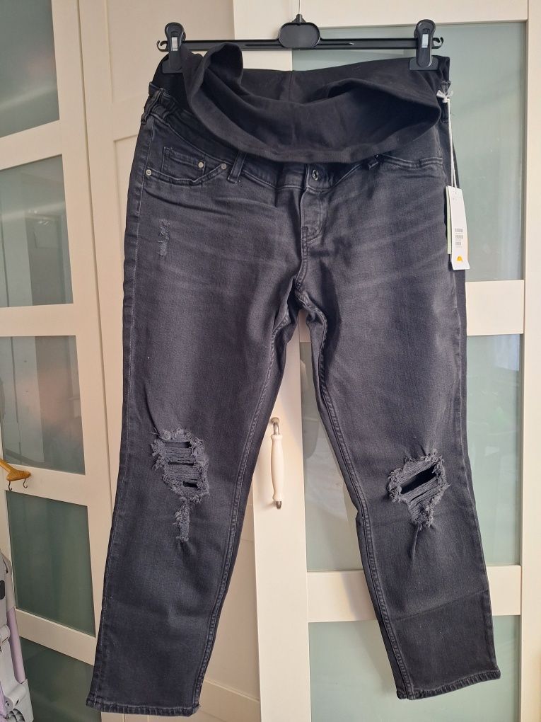 Spodnie ciążowe jeansowe Mum Jeans HM L 40 XL 42 boyfriend wiosna