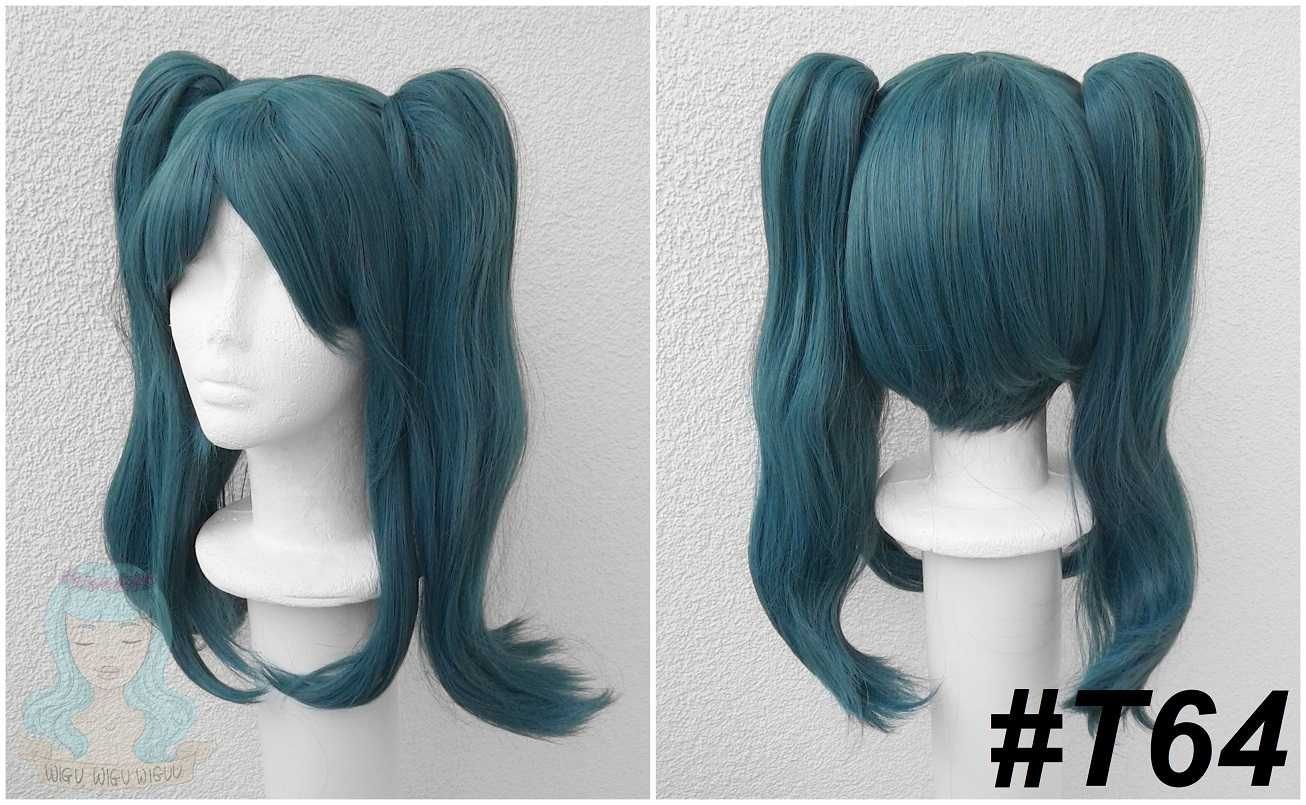 Hatsune Miku Vampire turkusowa ciemna peruka z kitkami cosplay wig