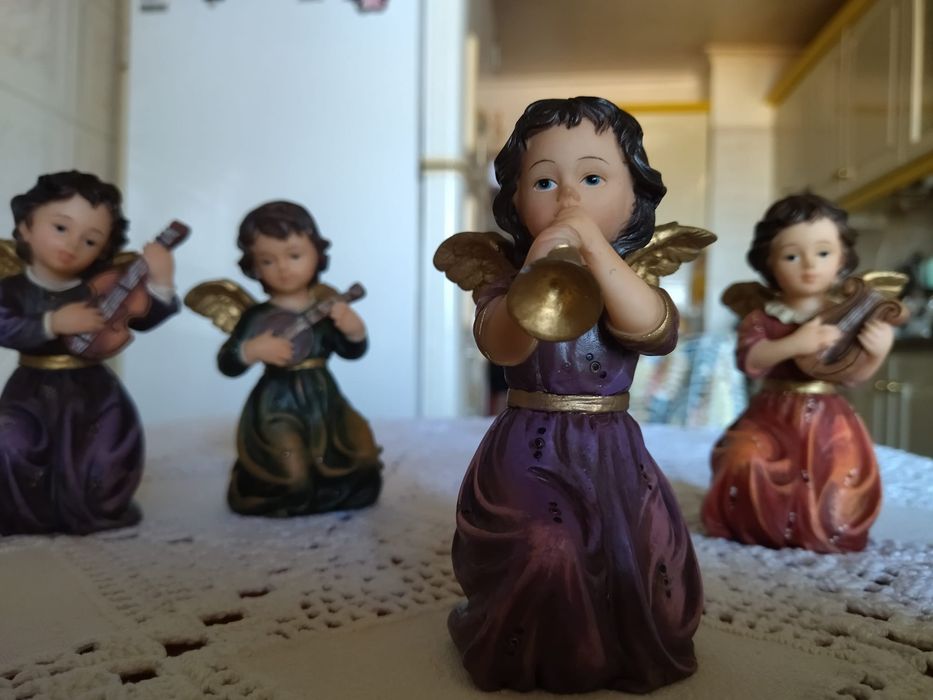 Conjunto de 4 anjos em marfinite