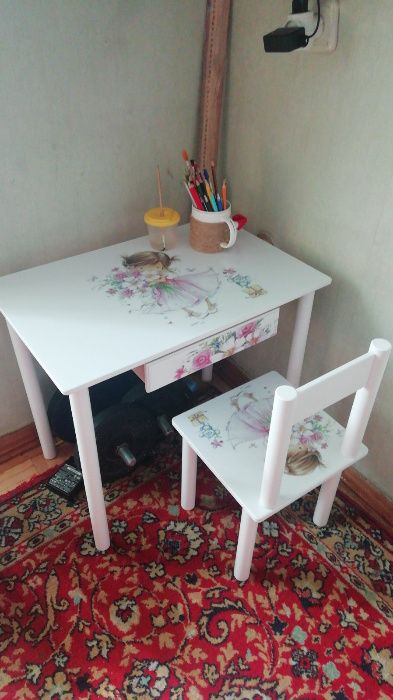 Дитячий столик і стільчик Детский столик стул 1-2 - 2-7 років (дерево)