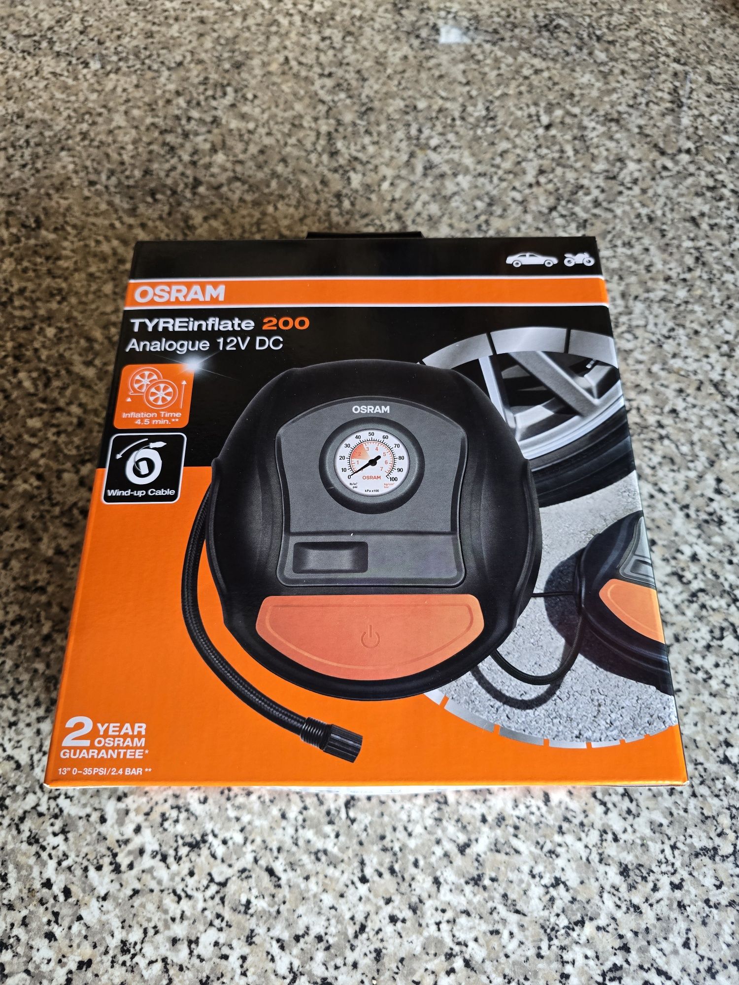 Novo - Selado - Com Garantia - Osram Compressor Analógico 200 Psi / 12