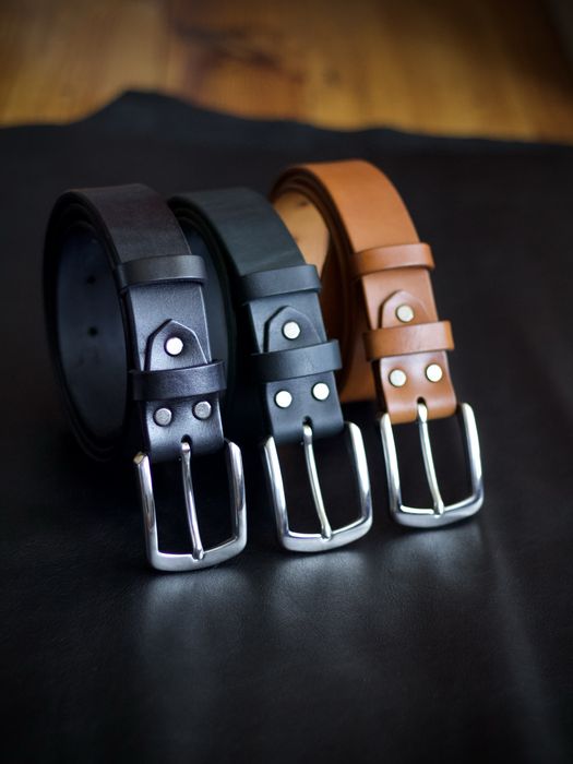 Шкіряний чоловічий ремінь ручної роботи. Подарунок чоловіку Ремень