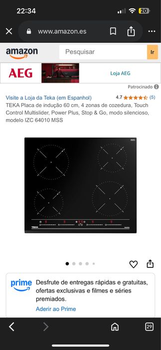 Placa de indução TEKA IZ Pro 6415 NOVA.