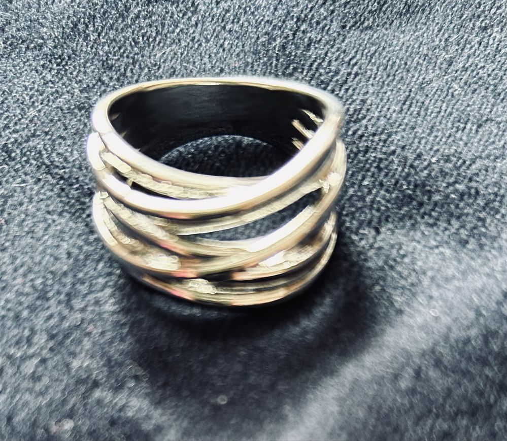 szeroki pierścionek obrączka szerokość 1,9 cm kolor srebrny stal nowy