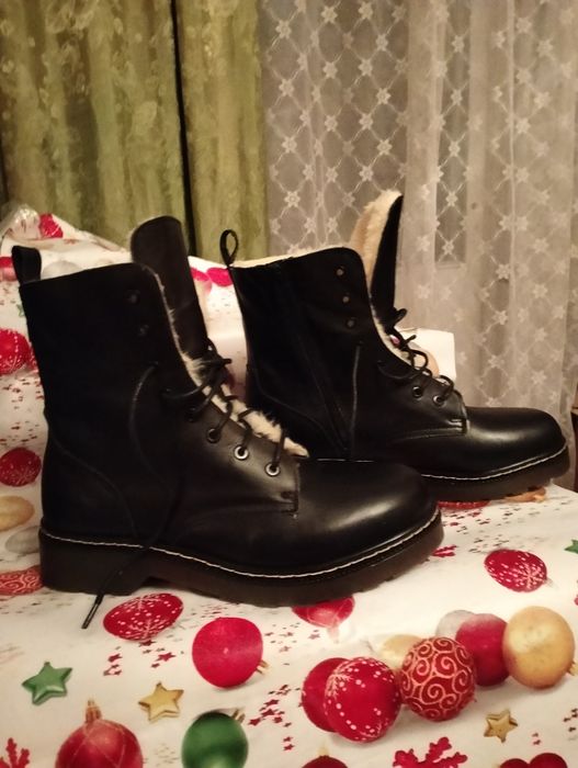 Кожаные, жен.,42р.,зимние ботиночки