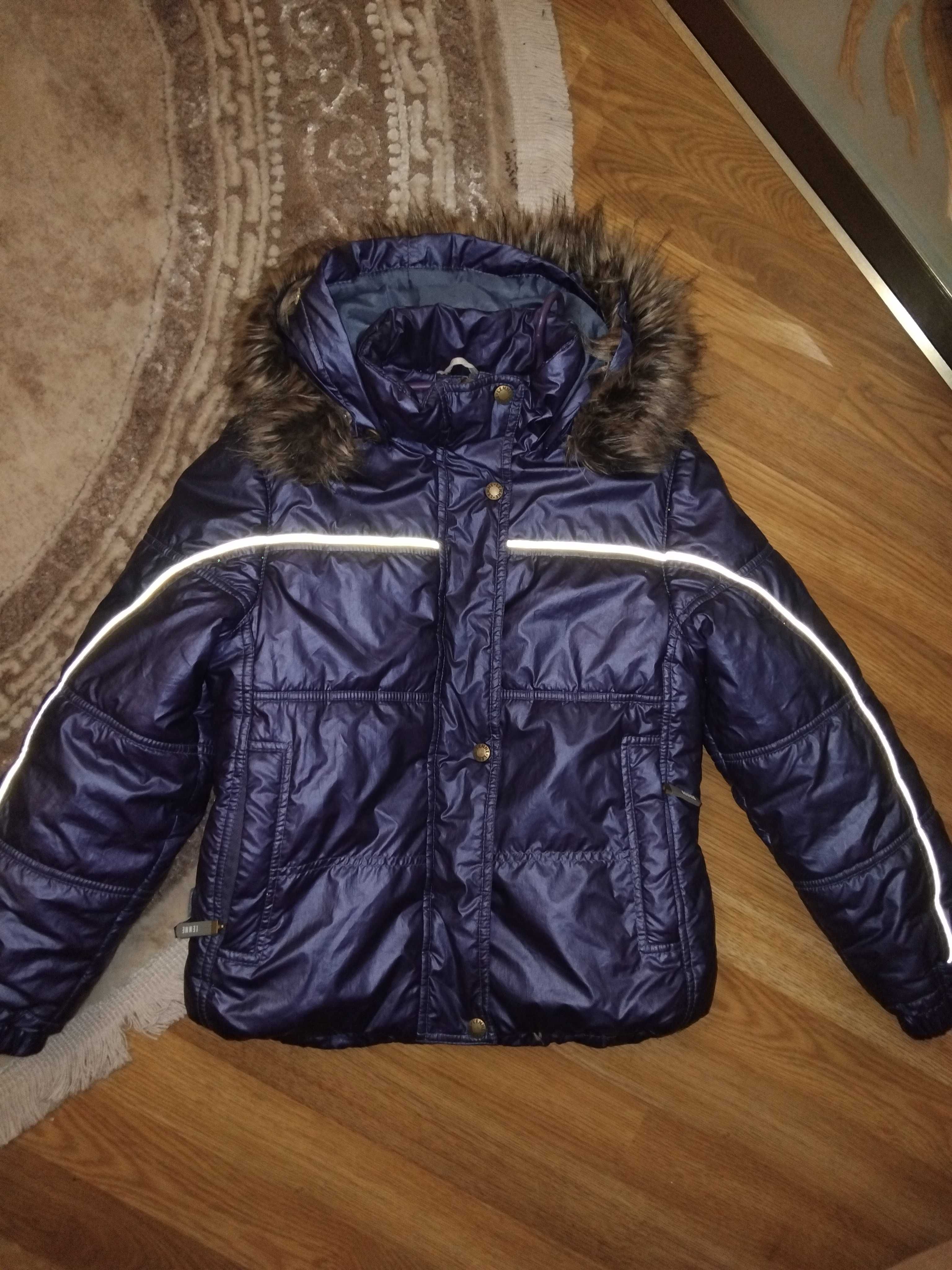 Куртка Lenne 128р. 8лет Зима на девочку перламутровая синяя
