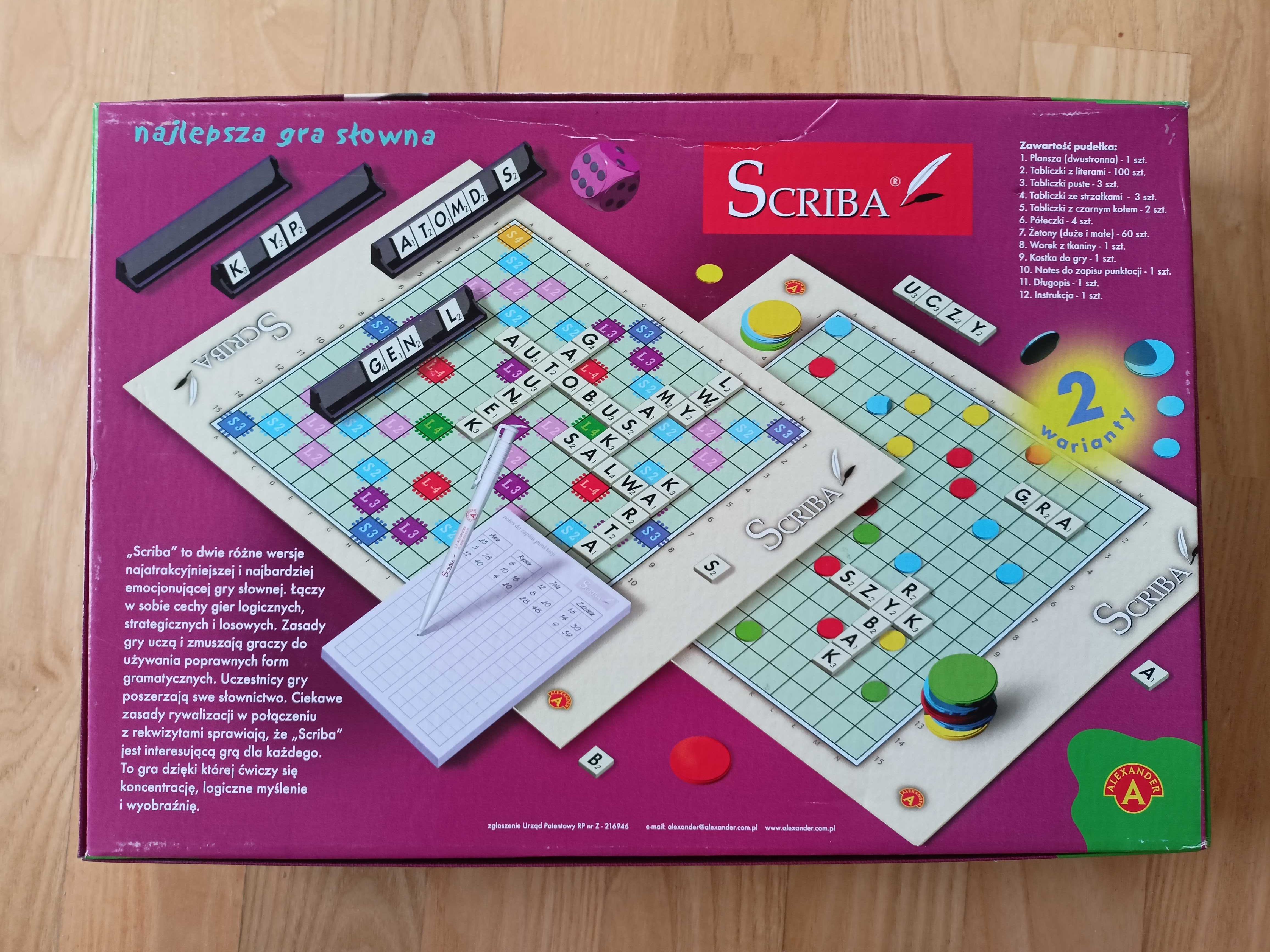 SCRIBA (scrabble) Gra słowna 2  warianty