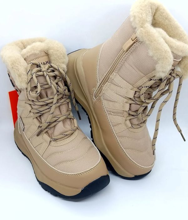 Зимові чобітки на дівчинку р33-38 сапожки бежеві ботинки Ві-Кі теплі