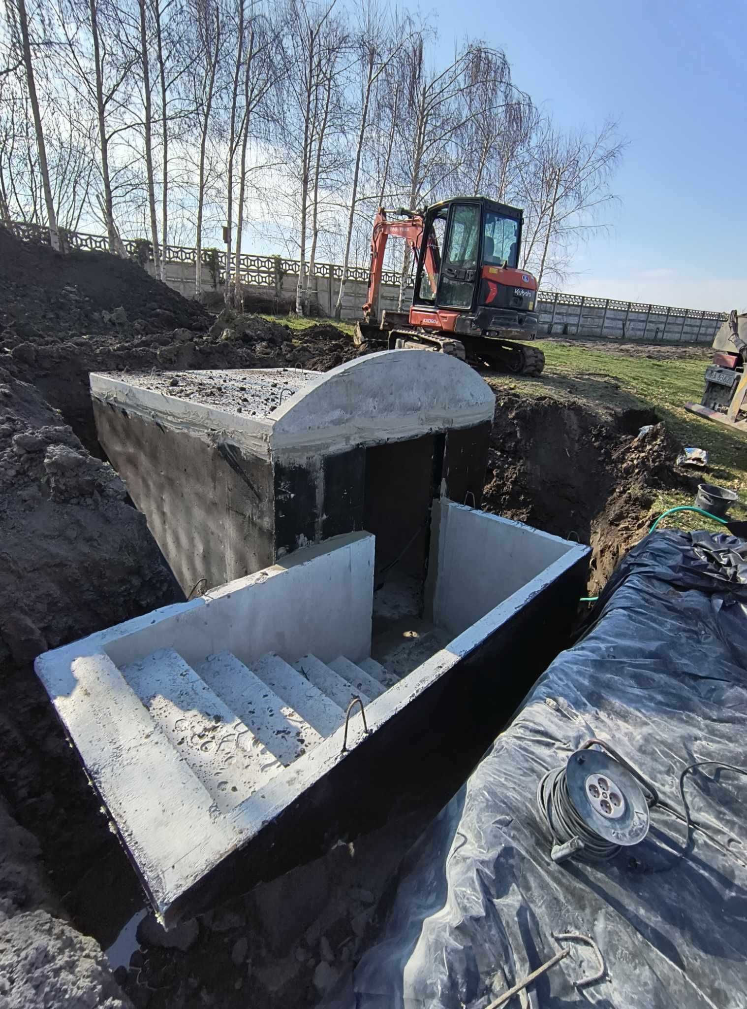 Betonowa piwniczka ogrodowa bunkier ziemianka spiżarka piwnica schron