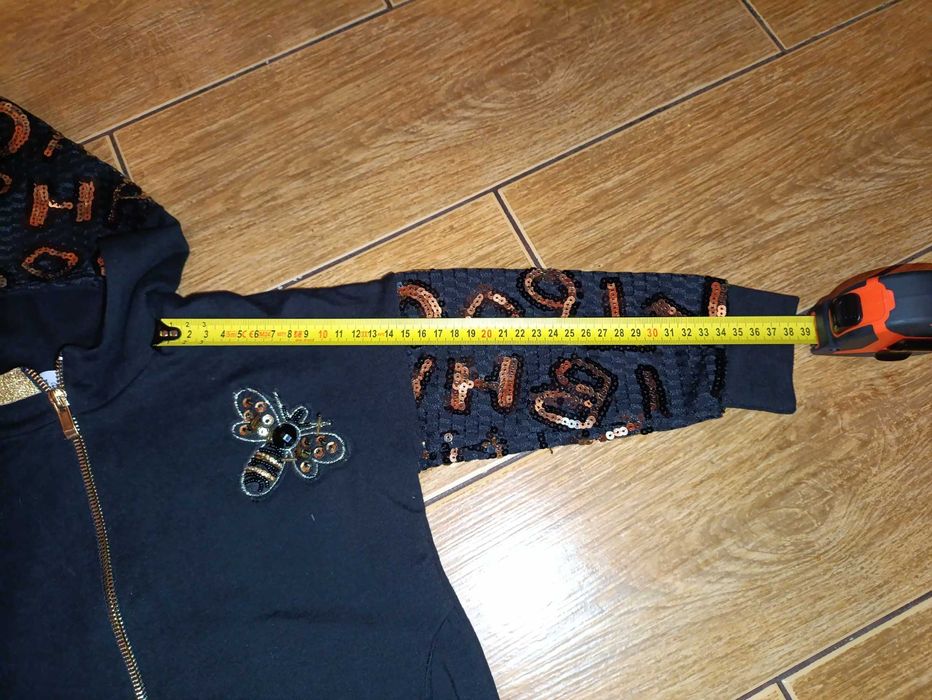 Bluza tunika dziecięca dla dziewczynki  98/104 3-4 lata cekiny falbana