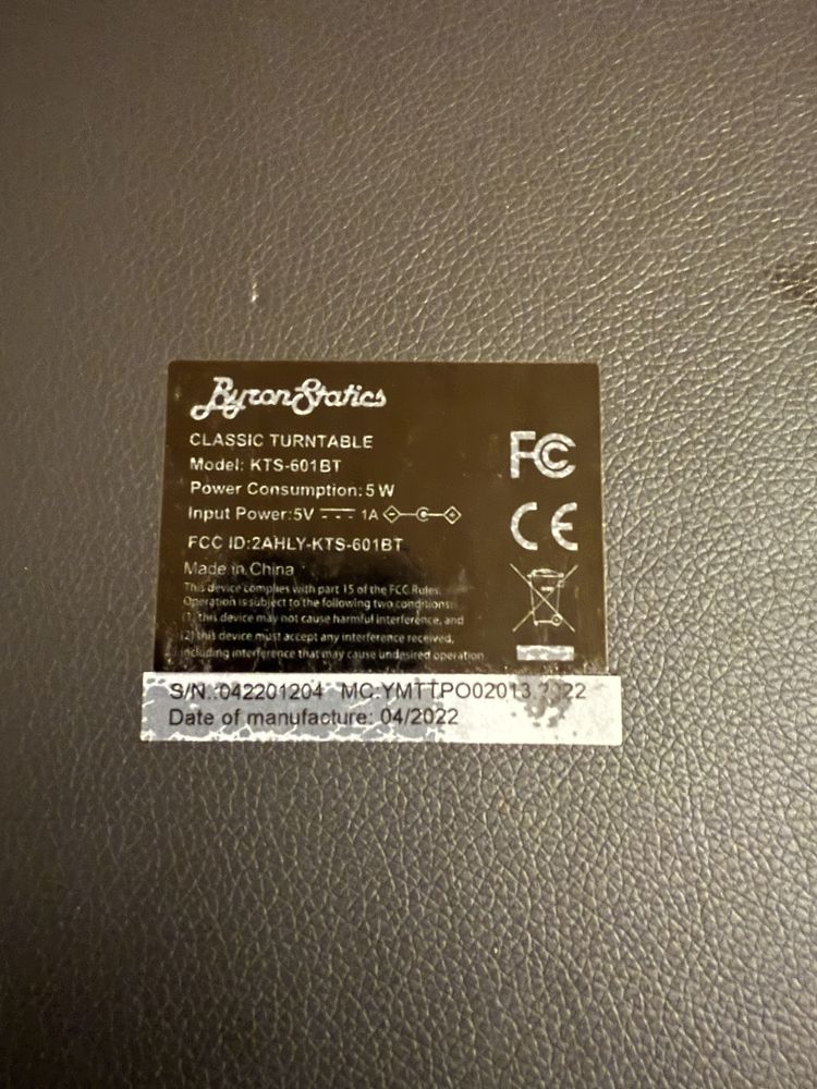 Gramofon ByronStatics KTS-601BT