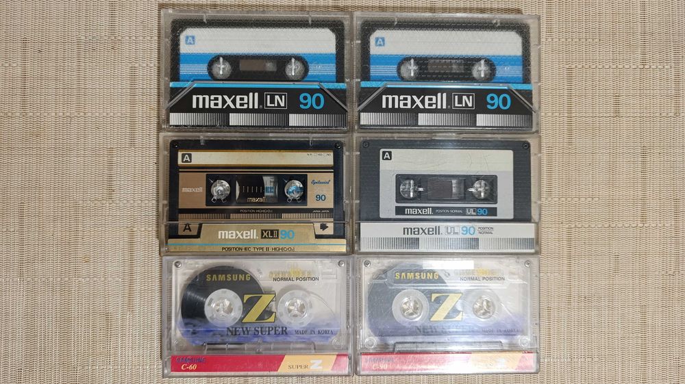 Аудиокассеты Maxell, TDK, Basf, SNC, SKC,Sony, Denon.