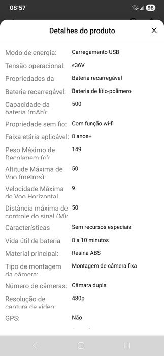 Drone com duas cameras