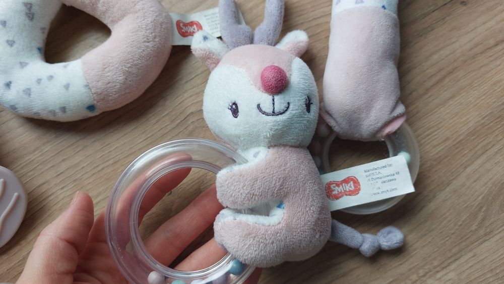 Smiki grzechotki, gryzak, wańka wstańka, renifer Oliwia