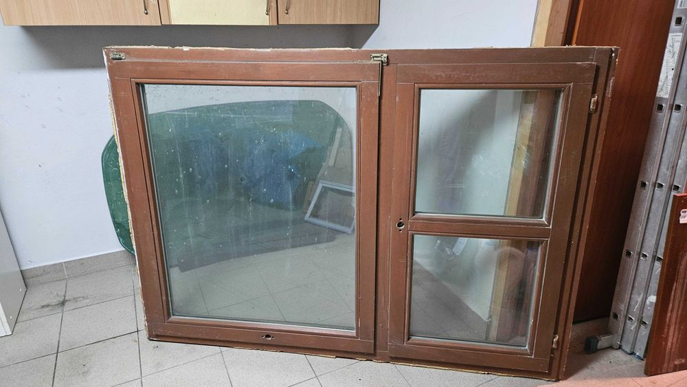 Okno  drewniane mahoniowe  120x168