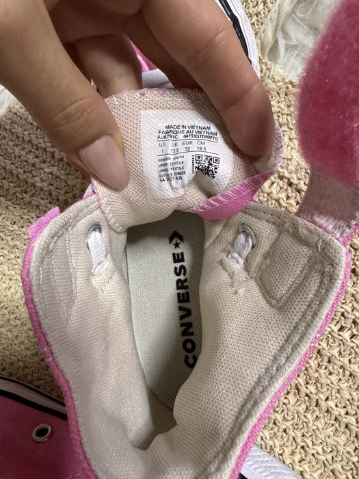 Рожеві кеди хайтопи конверс converse 32 20.5 см