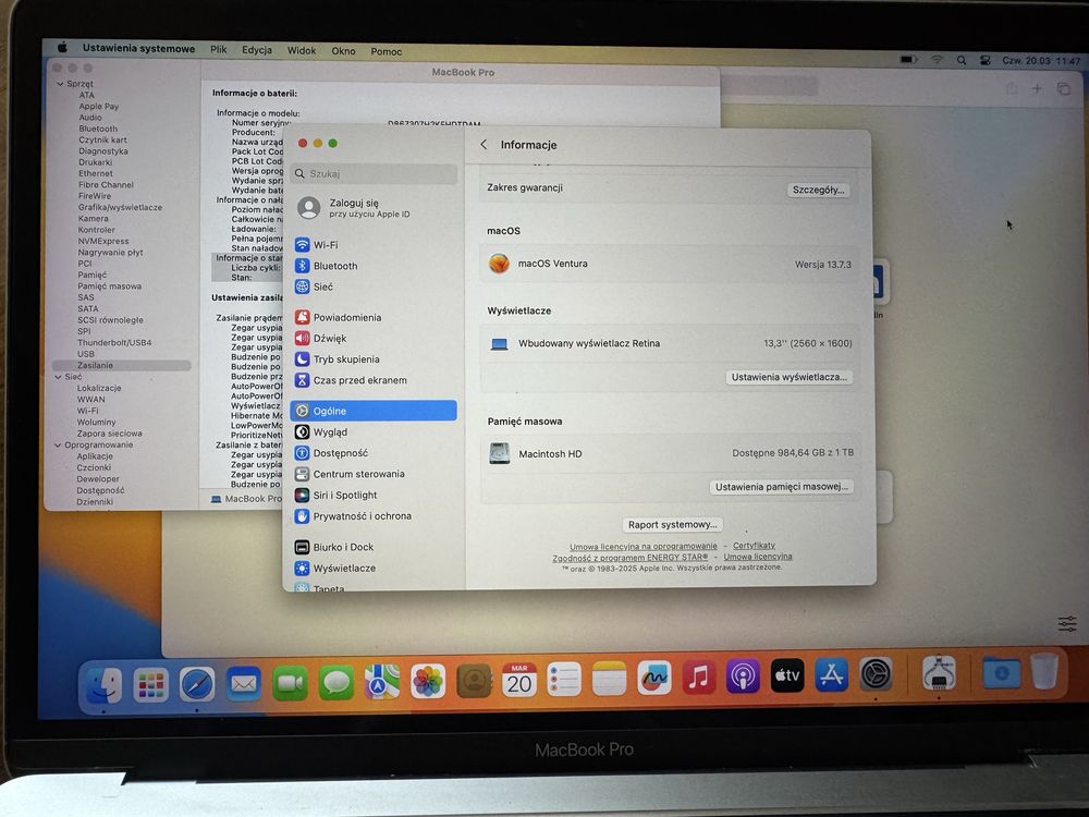 MacBook Pro 13 2017 i7 16ram 1tb Space Gray