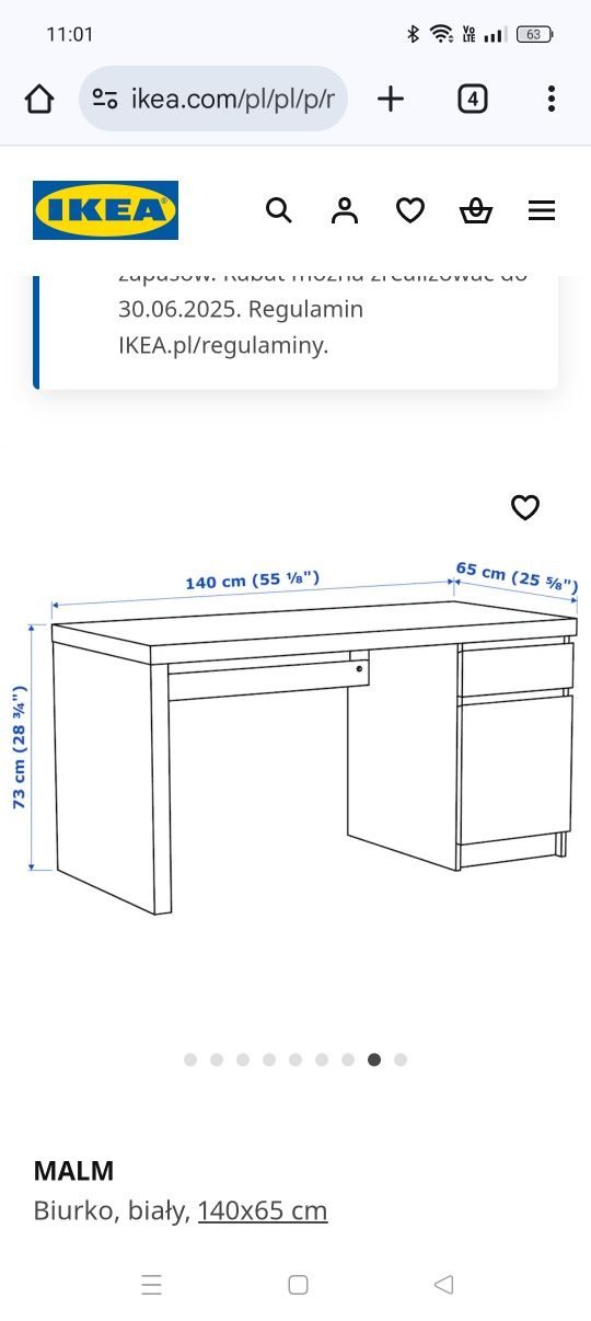 Biurko IKEA duże