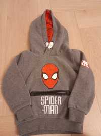 Bluza spiderman 110 szara z kapturem