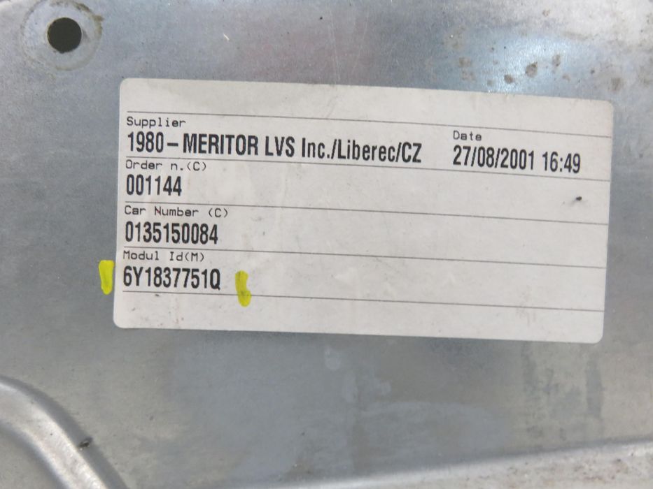 Podnośnik Szyby Lewy Przedni Skoda Fabia I Combi (6y5)