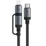 Kabel Acefast C20-01 USB-C - USB-C/Lightning 60W/30W 480Mb/s 3A 1.2m -