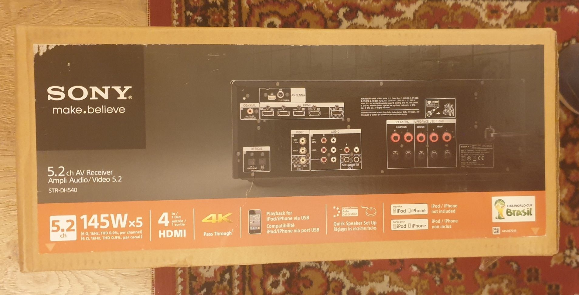 Sony STR-DH540 5.2. amplituner kina domowego 145W 3D 4K, czytaj opis!