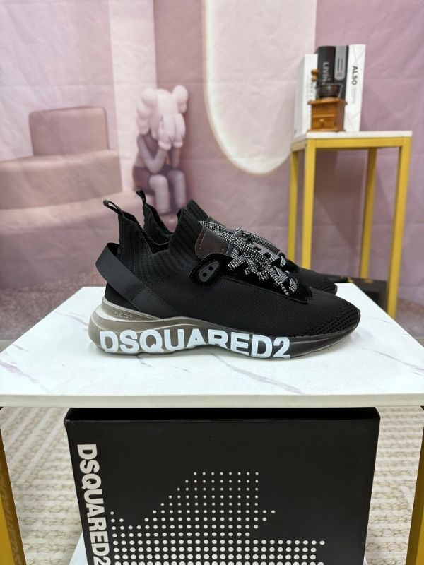 DSQUARED кроссовки мужские брендовые оригинал черные в сеточку