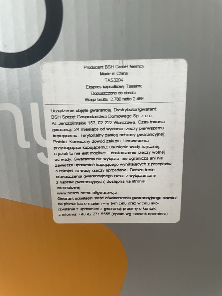 Ekspres na kapsułki Bosch Tassimo TAS3204