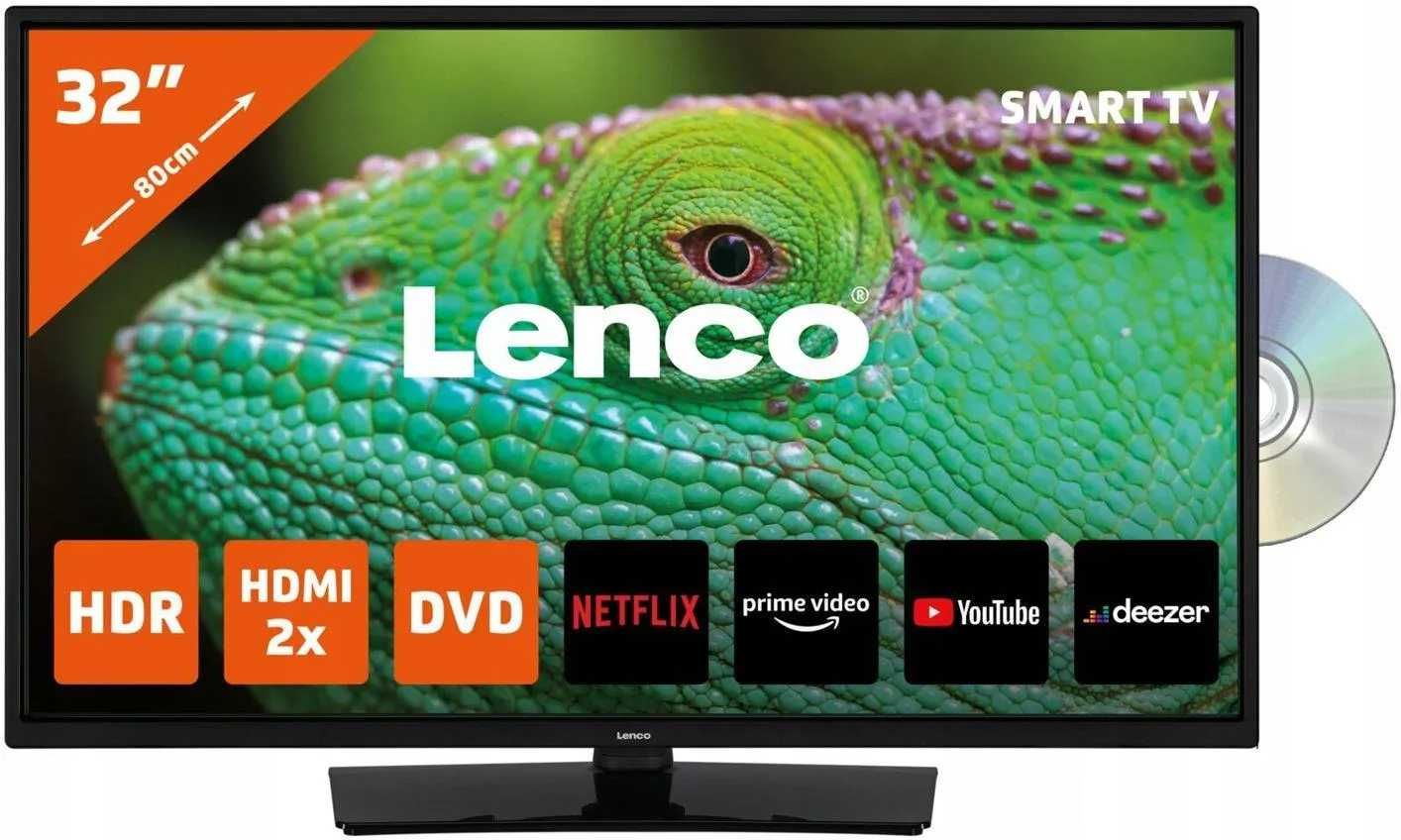 Телевізор LENCO DVL-3273BK Smart TV з вбудованим DVD-програвачем