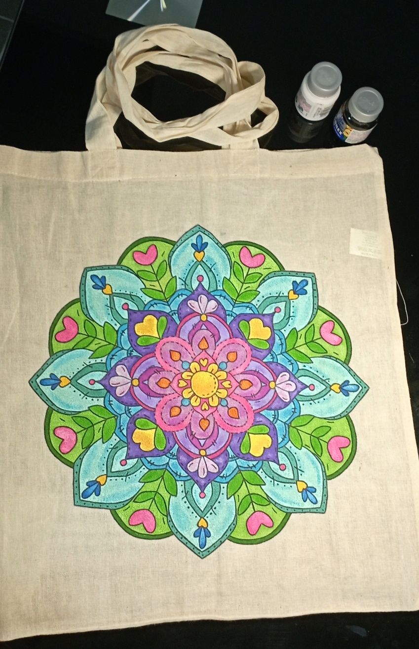 Totebag ecológico pintura em tecido