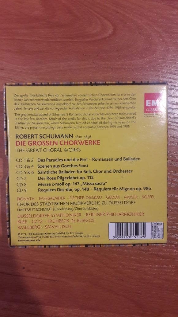 Robert Schumann Wielkie dzieła chóralne Zestaw 9 Płyt CD