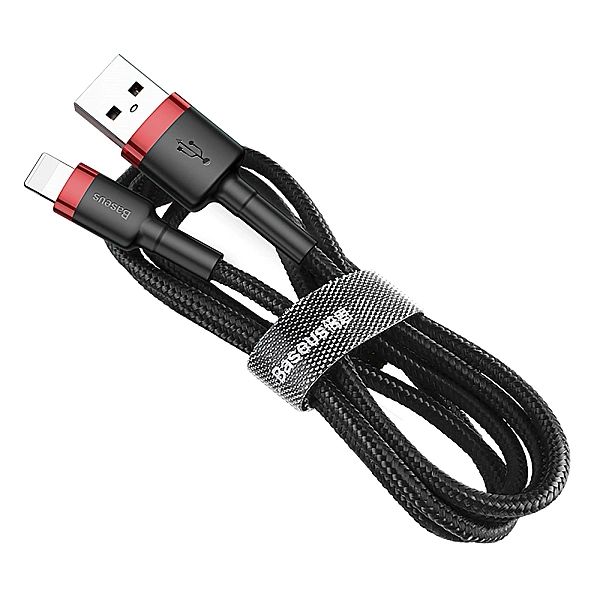Kabel Baseus Cafule USB-A / Lightning 2.4A QC 3.0/1 m - czarno-czerwon