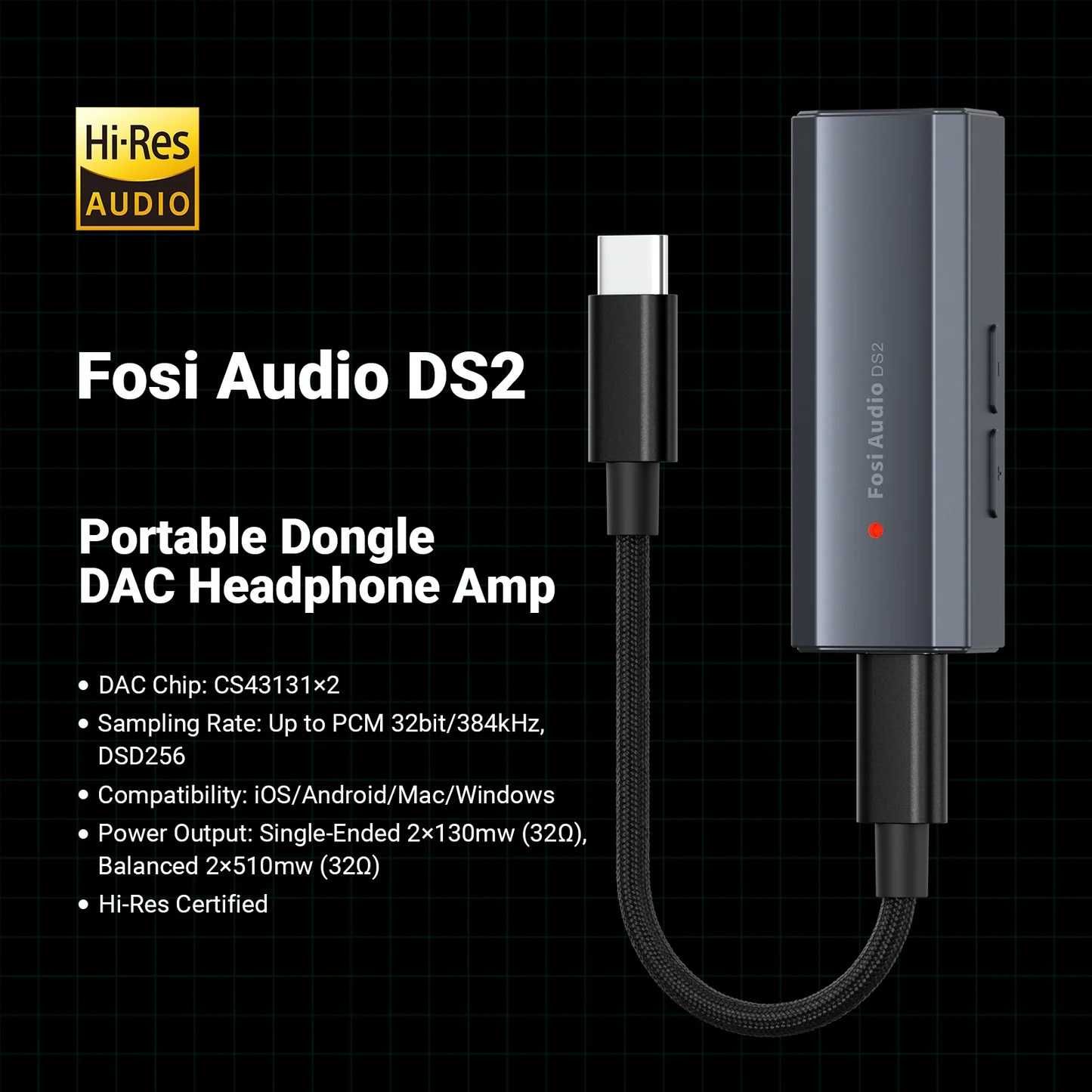 ⇒ Fosi Audio DS2 2024 (Upgraded Version) - ЦАП усилитель для наушников