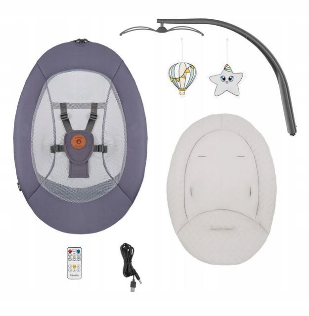 LIONELO Ralf PLUS 2w1 huśtawka + leżak, zdalne sterowanie, 12