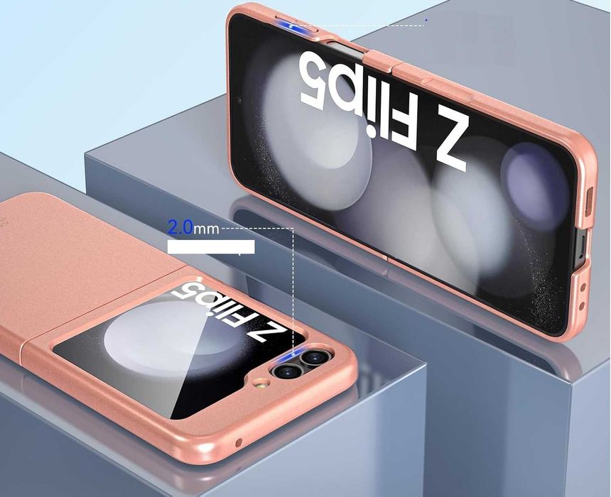Vizvera etui Samsung Galaxy Z Flip 5 ultracienkie różowe złoto + szkło