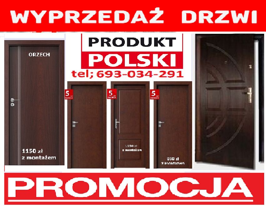 Wejściowe drzwi zewnętrzne z MONTAŻEM do mieszkań w bloku, wyciszone