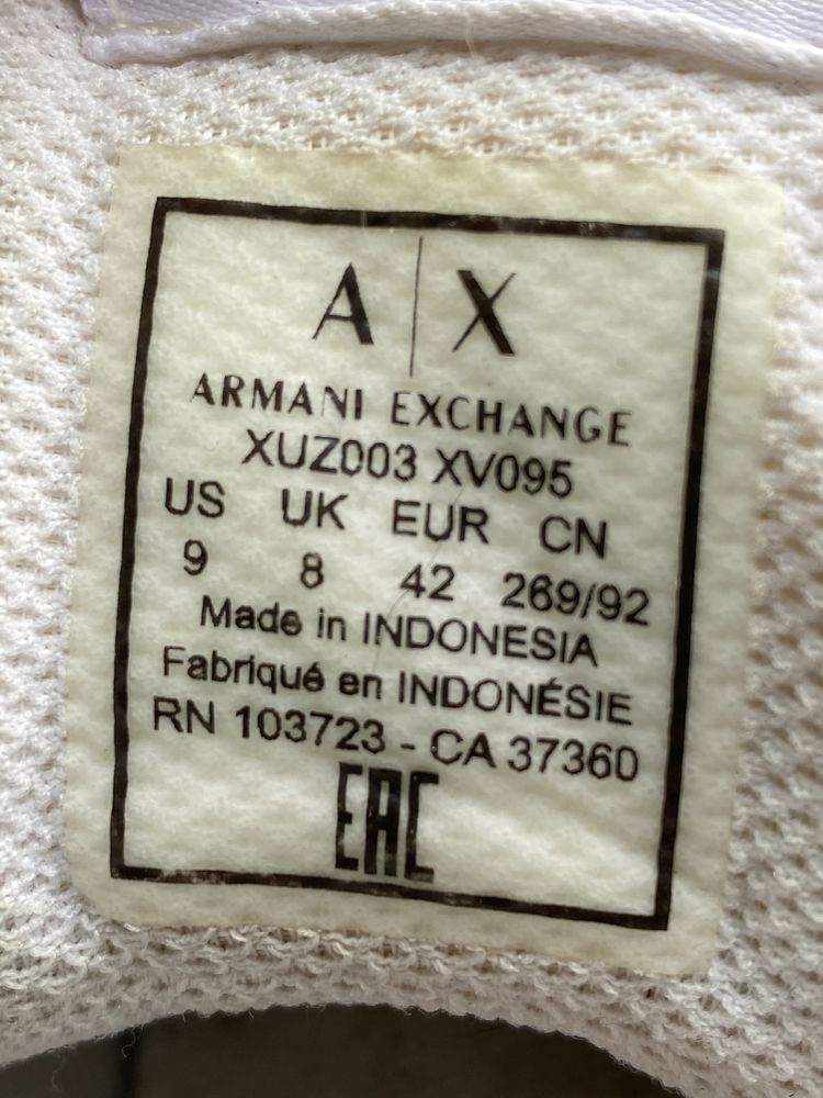 Armani Exchange AX базовые кроссовки кросівки база 42 42.5
