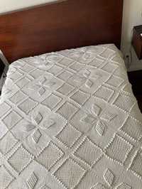 colcha cama casal em crochet cor branca