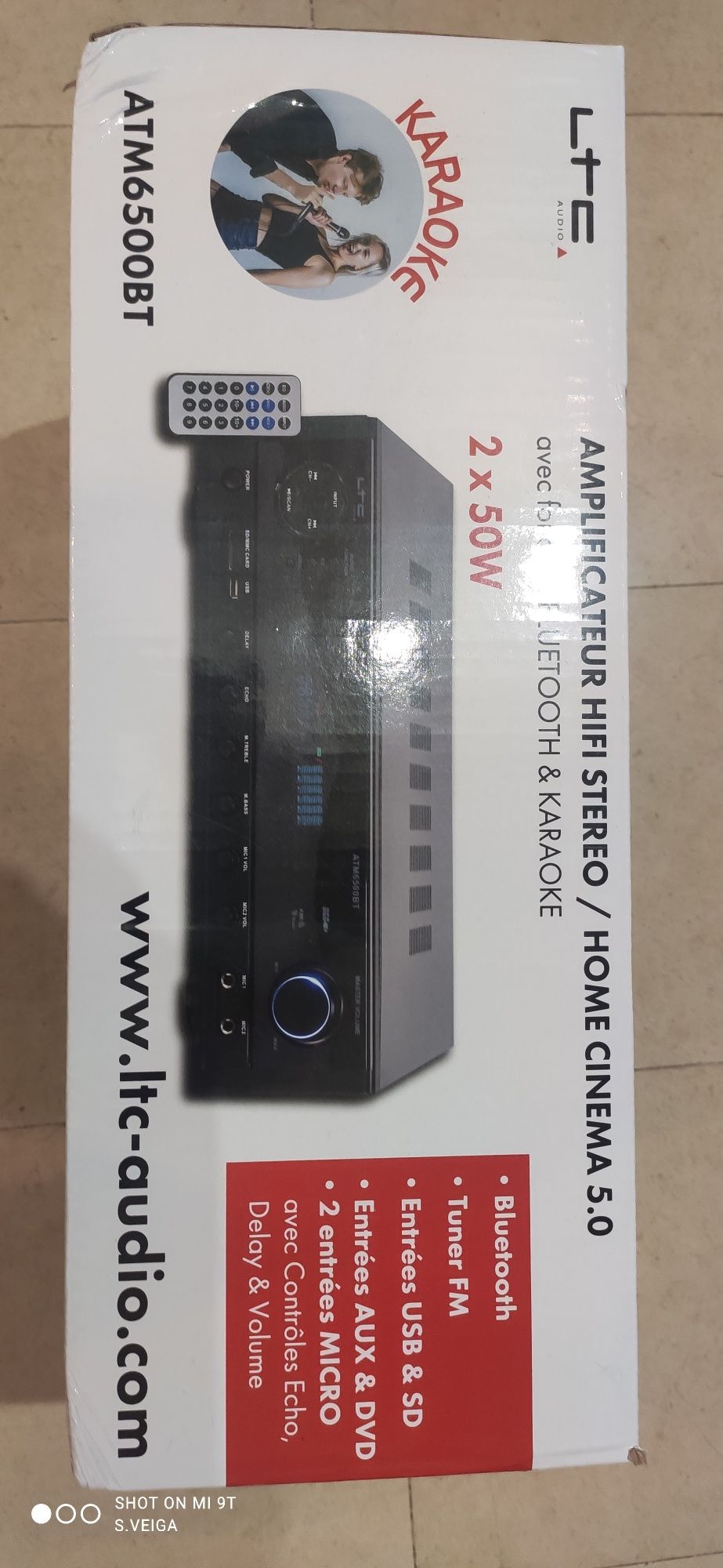 Amplificador LTC ATM6500BT – 2x50W, Bluetooth, USB, SD, Karaoke
