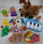 Лот іграшок, цуценя Fisher price, піаніно, для купання, музичне каченя