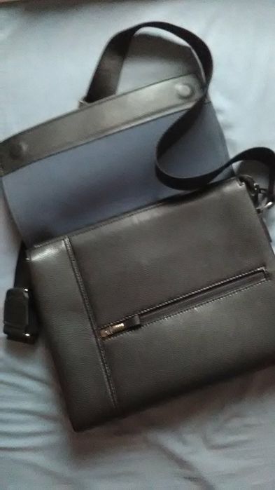 Кожаный черный портфель- сумка Fashion