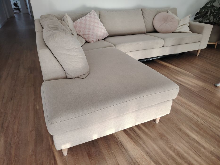 Sofá de canto boconcept cor areia pés carvalho