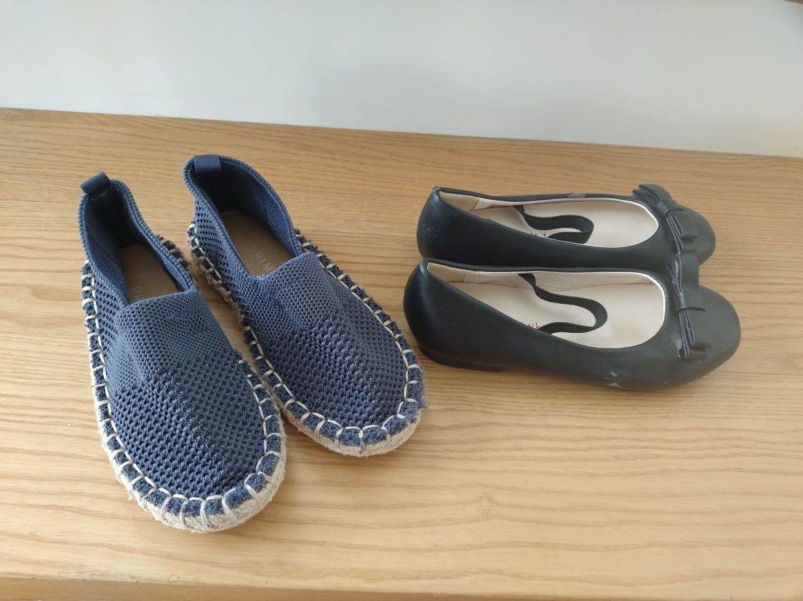 Zestaw Granatowe espadryle trampki jak nowe 25/26 plus nowe czarne bal