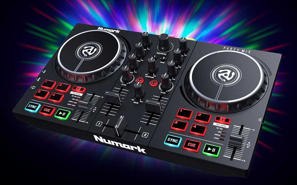 URGENTE!! Controladora DJ Numark Party Mix – Compacta, com luzes LED |